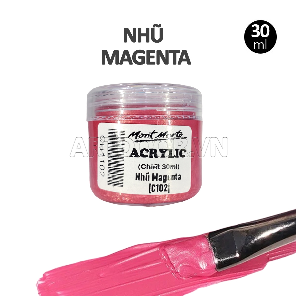 Màu vẽ Acrylic MONT MARTE Hũ (chiết 30ml) custom áo, vải, gỗ, kính, tô tượng, đất sét, số hóa