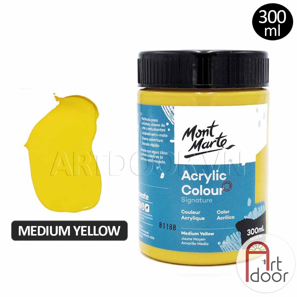 Màu vẽ Acrylic MONT MARTE Hũ (300ml) custom áo, vải, gỗ, kính, tô tượng, đất sét, số hóa