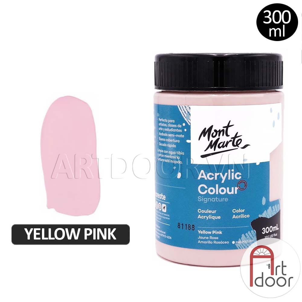 Màu vẽ Acrylic MONT MARTE Hũ (300ml) custom áo, vải, gỗ, kính, tô tượng, đất sét, số hóa