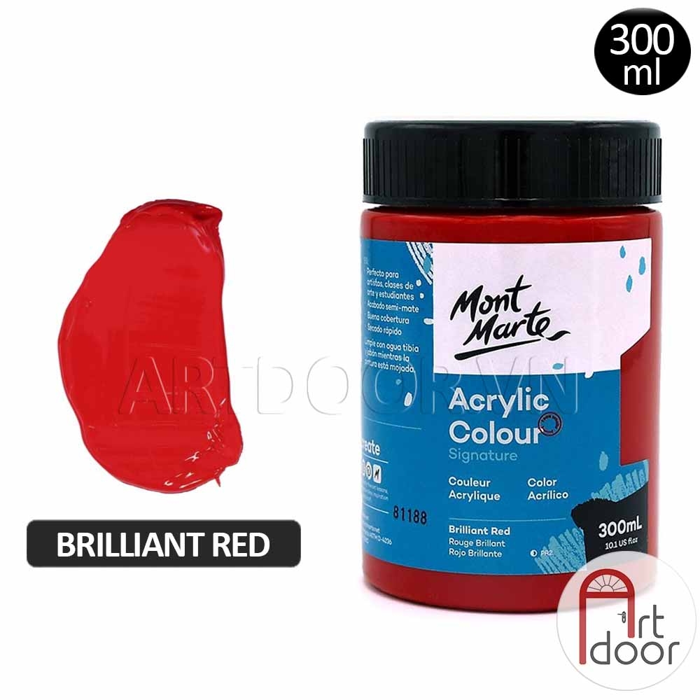 Màu vẽ Acrylic MONT MARTE Hũ (300ml) custom áo, vải, gỗ, kính, tô tượng, đất sét, số hóa