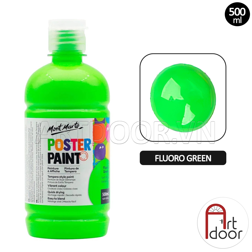 Màu vẽ Poster Paint MONT MARTE Hũ (500ml) luyện thi vẽ trang trí màu, học vẽ, tô tượng