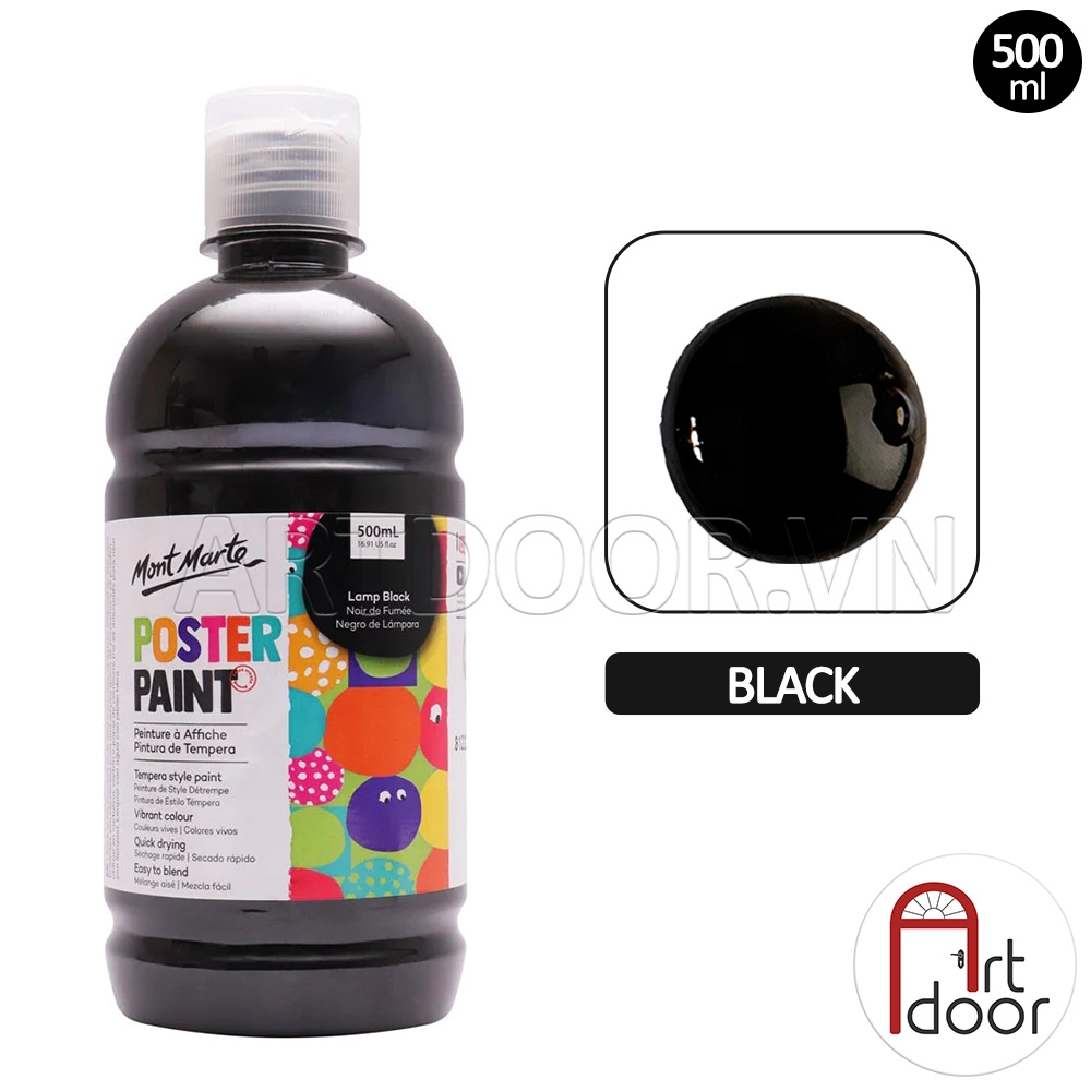 Màu vẽ Poster Paint MONT MARTE Hũ (500ml) luyện thi vẽ trang trí màu, học vẽ, tô tượng