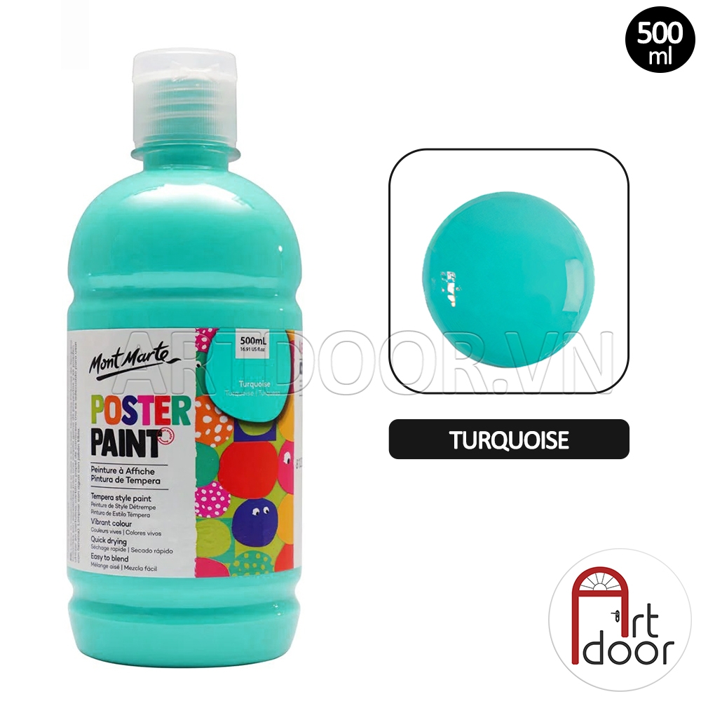 Màu vẽ Poster Paint MONT MARTE Hũ (500ml) luyện thi vẽ trang trí màu, học vẽ, tô tượng