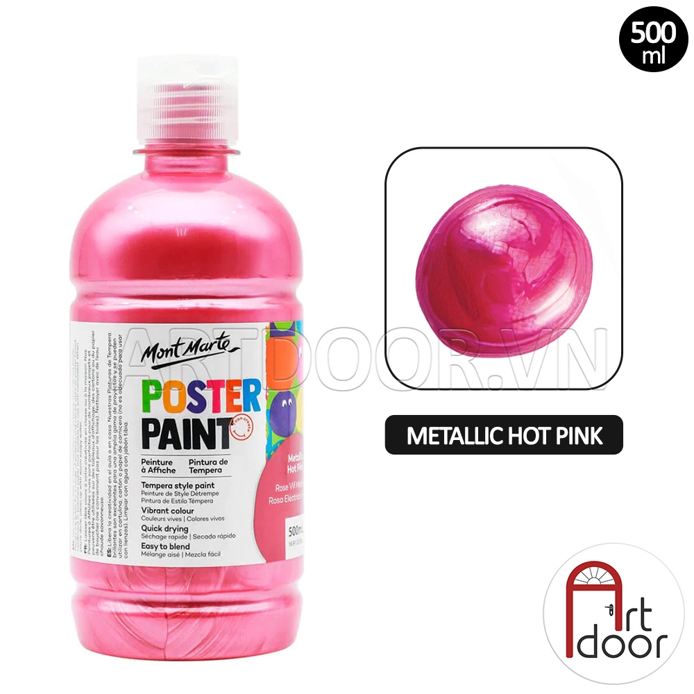 Màu vẽ Poster Paint MONT MARTE Hũ (500ml) luyện thi vẽ trang trí màu, học vẽ, tô tượng