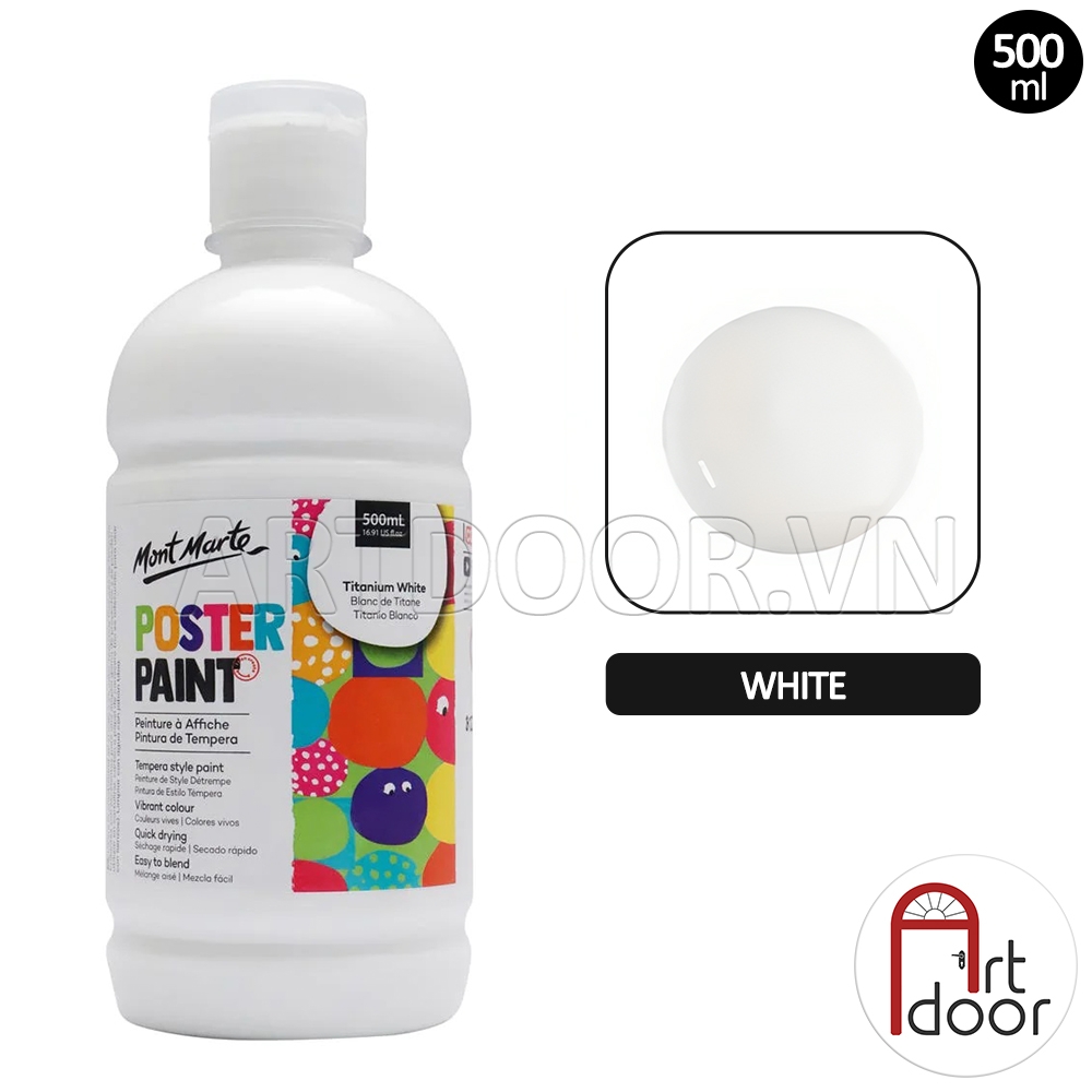 Màu vẽ Poster Paint MONT MARTE Hũ (500ml) luyện thi vẽ trang trí màu, học vẽ, tô tượng