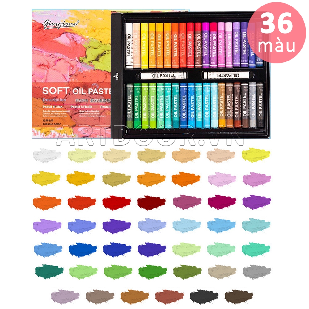 Bộ màu vẽ Sáp Dầu GIORGIONE Soft Oil Pastel mềm đắp nổi (hộp giấy)