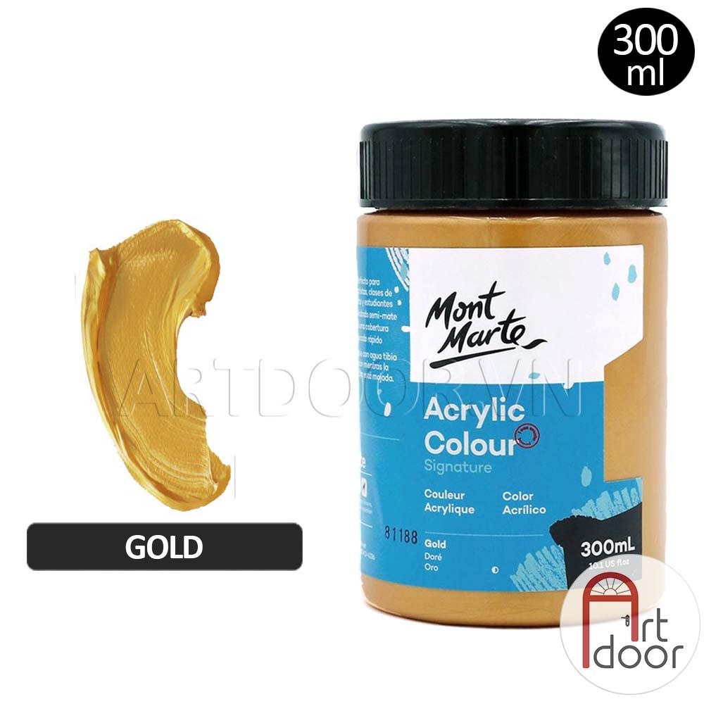 Màu vẽ Acrylic MONT MARTE Hũ (300ml) custom áo, vải, gỗ, kính, tô tượng, đất sét, số hóa