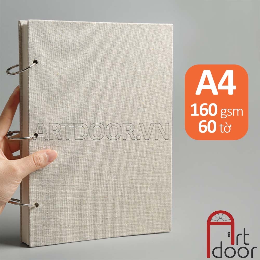 Sổ vẽ chì Khoen Còng mỏng 120gsm (vân mịn)