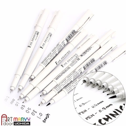 Bút line kháng nước Đen MARVY Uchida (cây lẻ)