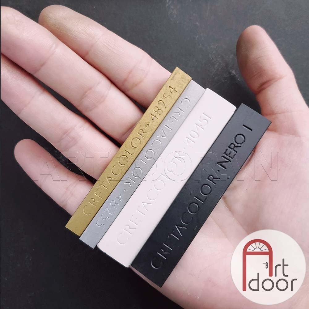 Than thỏi CRETACOLOR Charcoal (Đen/ Trắng/ Nhũ)