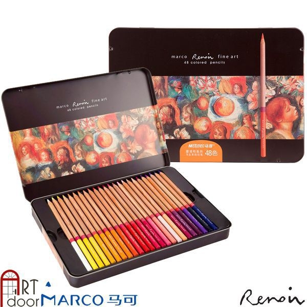 Bộ chì màu Khô MARCO Renoir Nâu (hộp thiếc)
