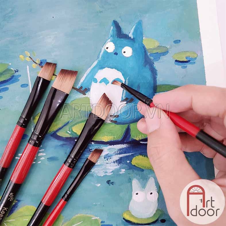 Bộ cọ KEEP SMILING (đủ dáng) tập vẽ màu Nước, Acrylic, Gouache tô tượng, đất sét, số hóa