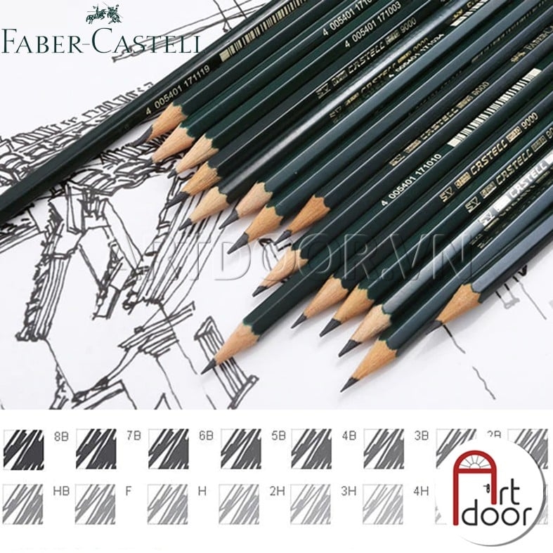 Bút chì phác thảo FABER CASTELL 9000 chống gãy (cây lẻ)