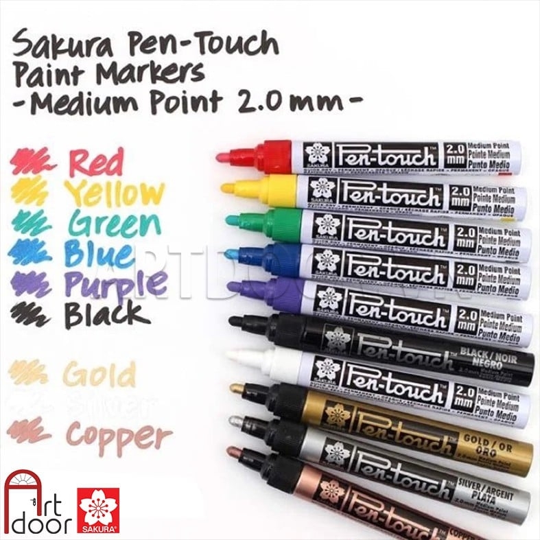 Bút sơn Acrylic SAKURA Pentouch lâu phai (hàng Nhật) vẽ vải, nhựa, kính, gỗ, đá, sứ, làm thiệp