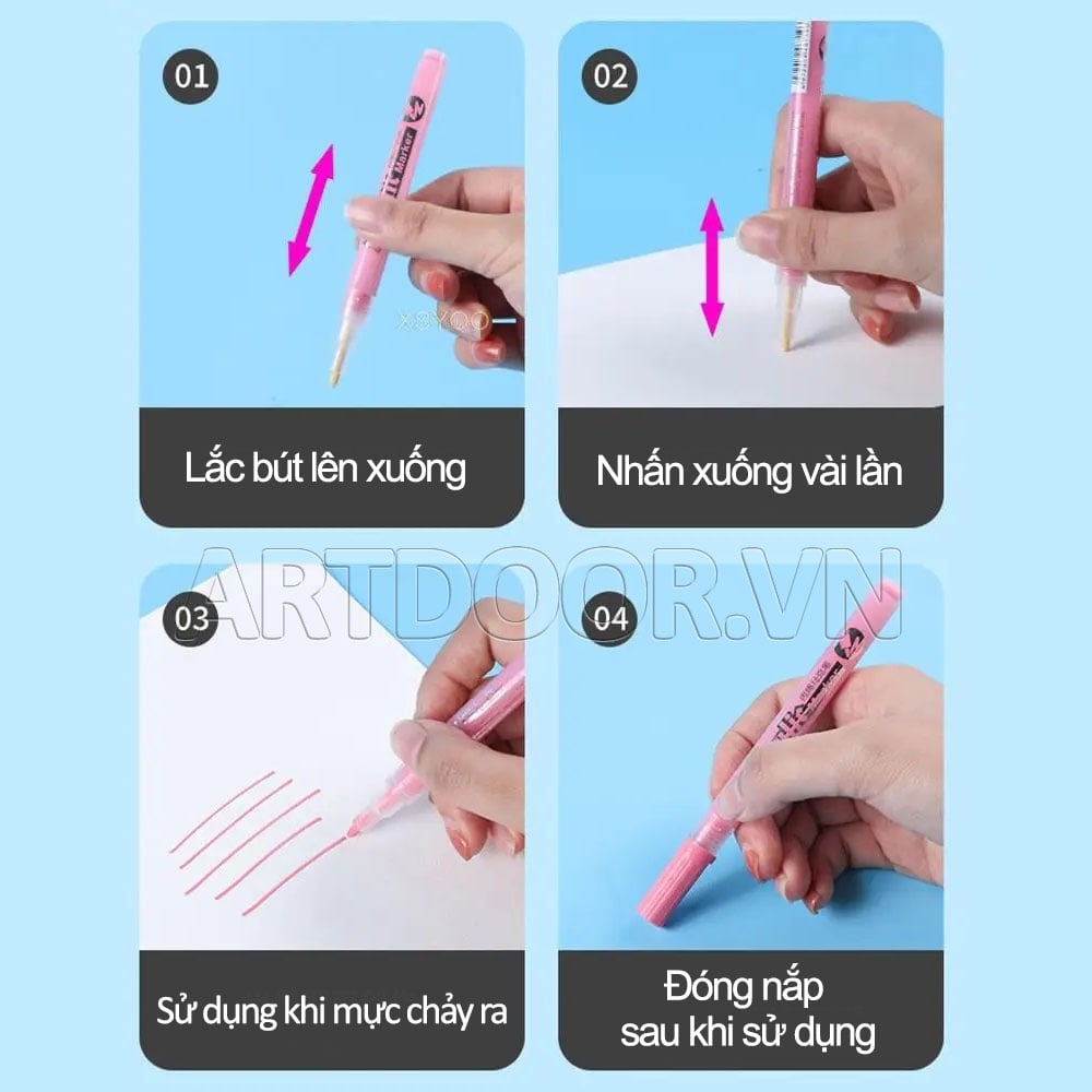 Bộ bút Acrylic GIORGIONE Signature Marker kháng nước, bền màu (hộp giấy)