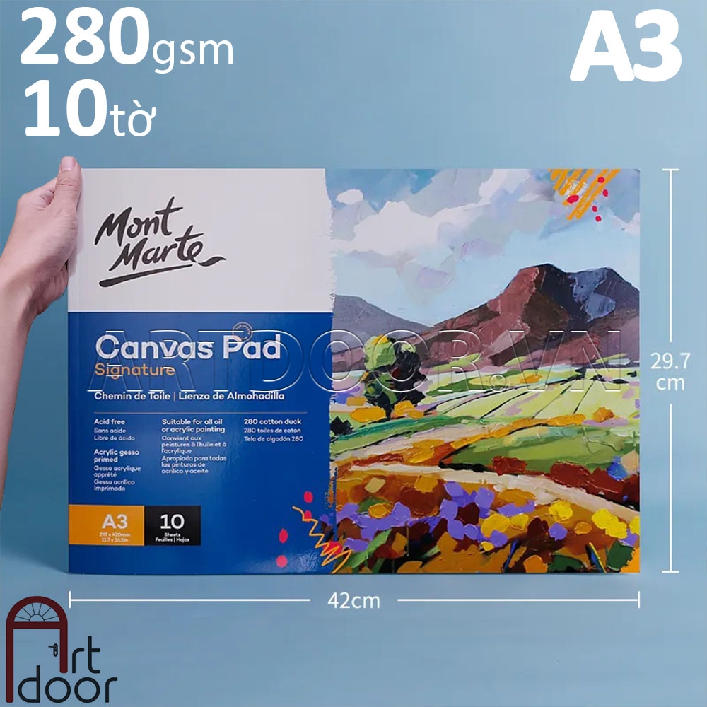 Canvas vẽ tranh MONT MARTE Pad dạng Sổ Xé A3/A4/A5 - [xả kho]