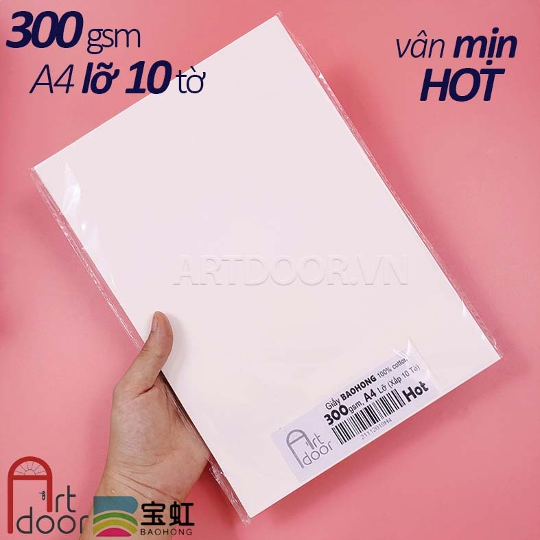 Giấy vẽ màu nước BAOHONG 100% Cotton dày 200~300gsm (vân mịn Hot)