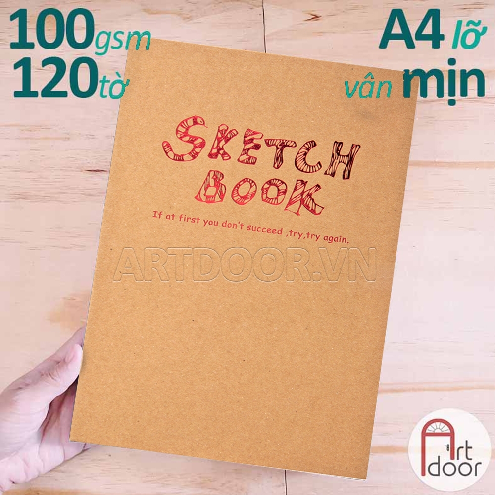 Sổ vẽ chì POTENTATE Sketchbook may gáy mỏng 100gsm (vân mịn)