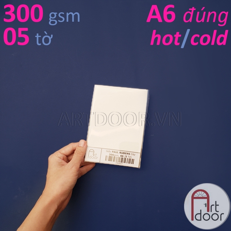 Giấy vẽ màu nước PAUL RUBENS 50% Cotton dày 300gsm (vân nổi Cold)