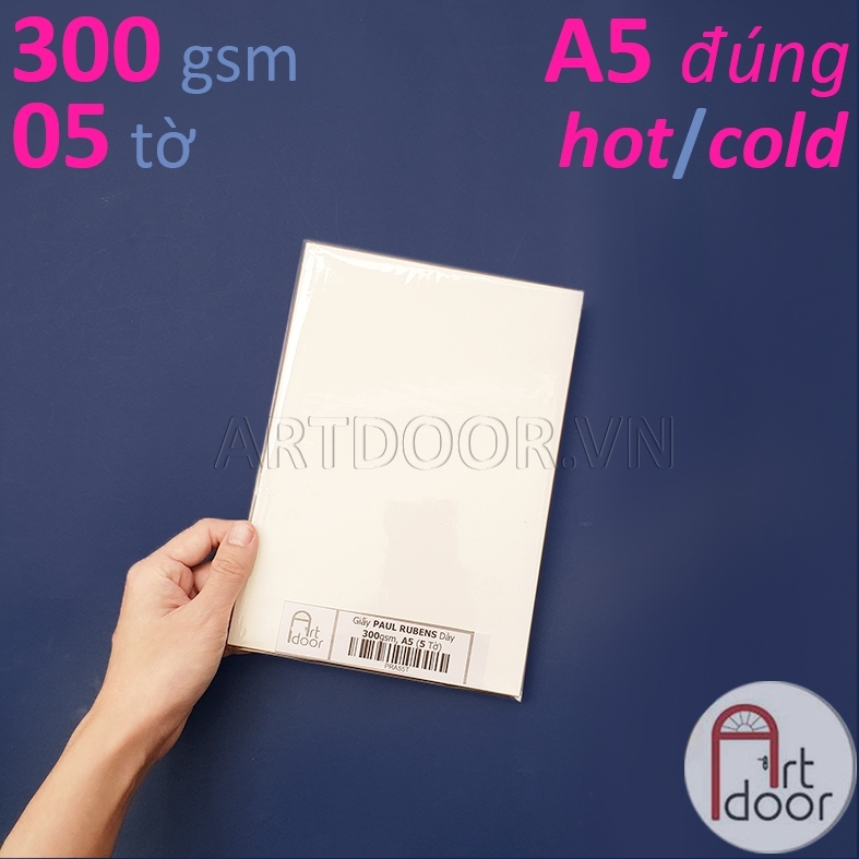 Giấy vẽ màu nước PAUL RUBENS 50% Cotton dày 300gsm (vân nổi Cold)