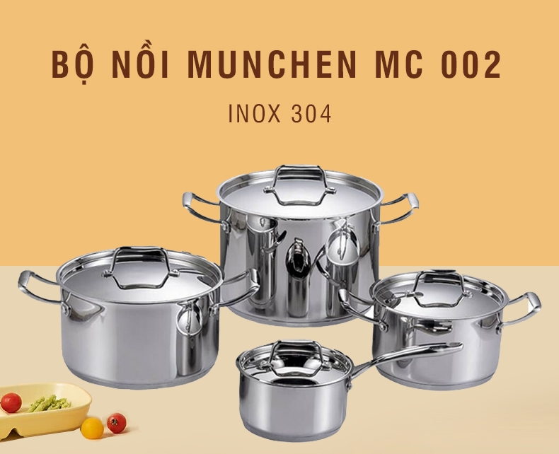 Khám phá bộ nồi inox 8 món của hãng Munchen vừa được ra mắt