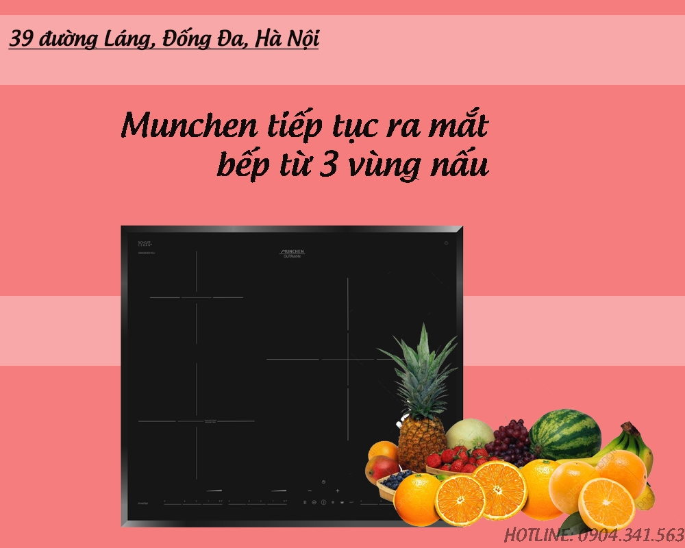 Munchen tiếp tục ra mắt sản phẩm bếp từ 3 vùng nấu