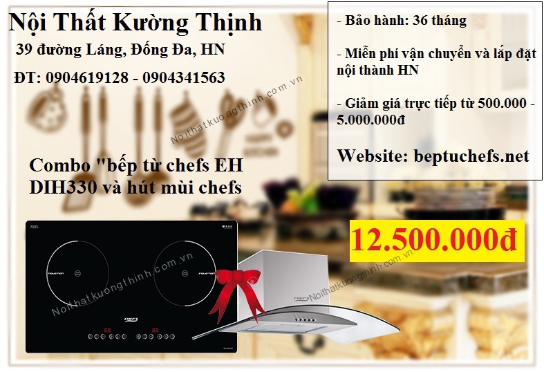 Combo bếp từ hút mùi Chefs tiết kiệm 7 triệu đồng