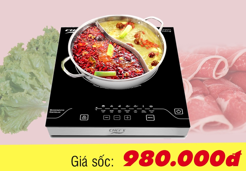 Bếp từ Chefs giá chỉ 980k, rất tiết kiệm đáng mua ngay