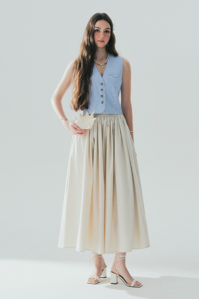 Jacquine Maxi Linen Skirt