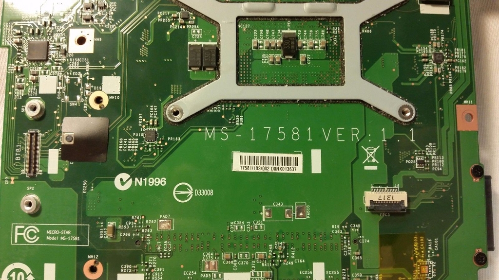 Main MSI GP70 2PE i7-4710HQ VGA GT 840M MS-175A1