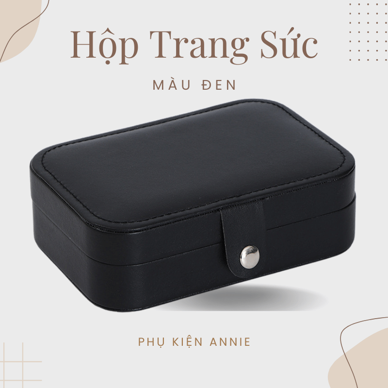 Hộp đựng trang sức phụ kiện du lịch hình vuông nhiều ngăn tiện dụng, hộp nữ trang bọc da sang trọng