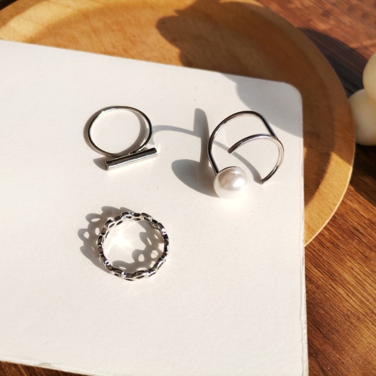 Set 3 nhẫn ngọc trai nhân tạo Mely D106