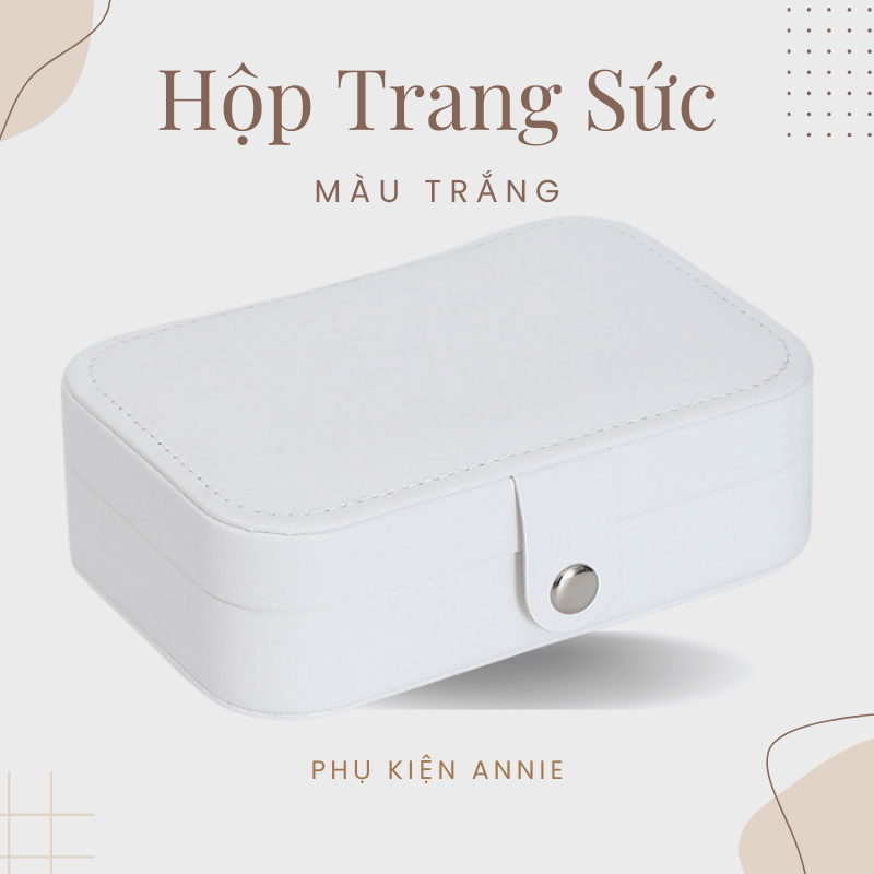 Hộp đựng trang sức phụ kiện du lịch hình vuông nhiều ngăn tiện dụng, hộp nữ trang bọc da sang trọng