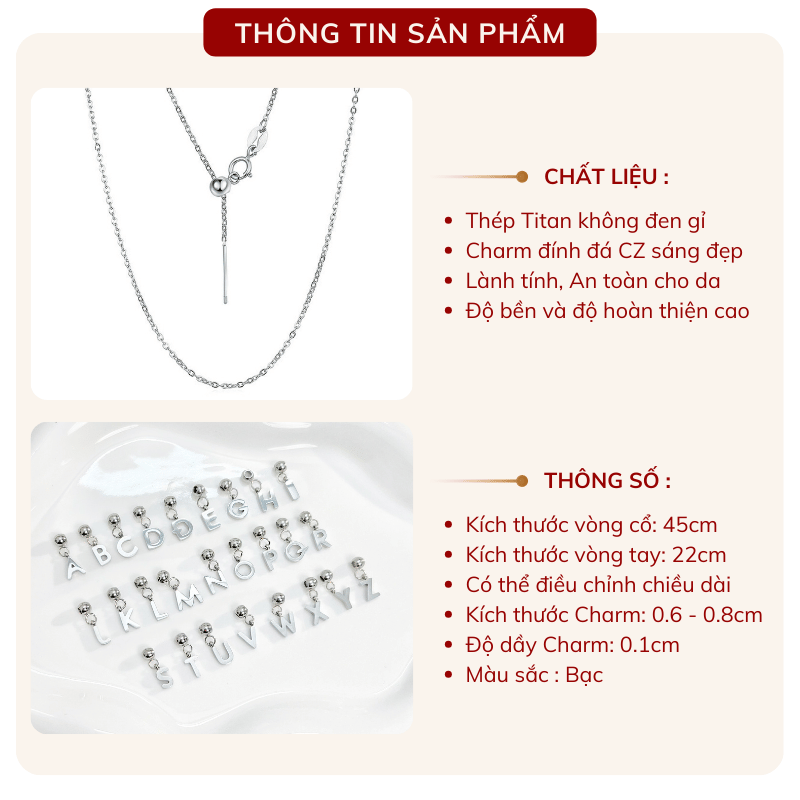 Dây chuyền Chữ BẠC CT33