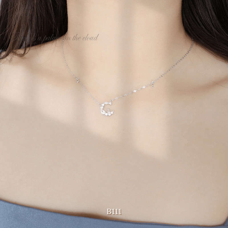 Dây chuyền bạc nữ hình mèo mặt trăng phụ kiện trang sức đẹp B111