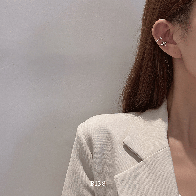 Bông tai vành đình đá ngôi sao B138 (1 Chiếc)