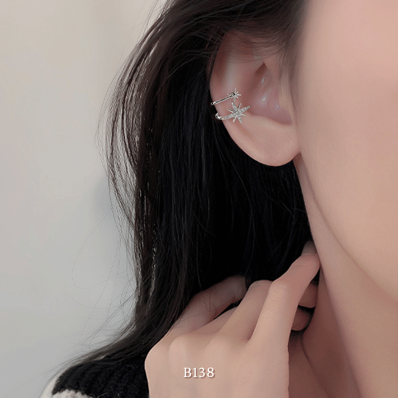 Bông tai vành đình đá ngôi sao B138 (1 Chiếc)