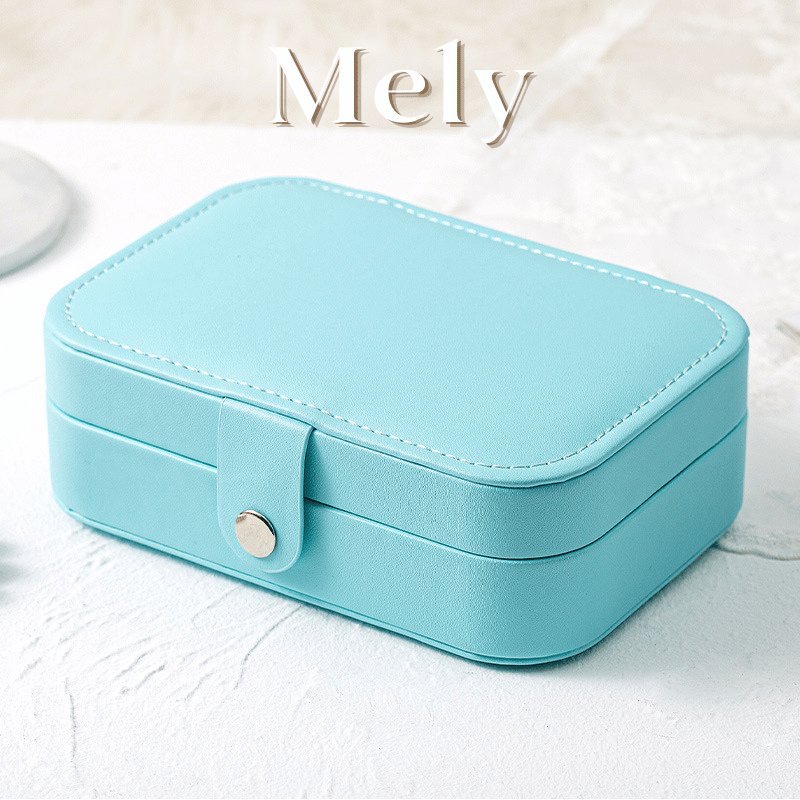 Hộp đựng trang sức phụ kiện du lịch hình vuông nhiều ngăn tiện dụng, hộp nữ trang bọc da sang trọng