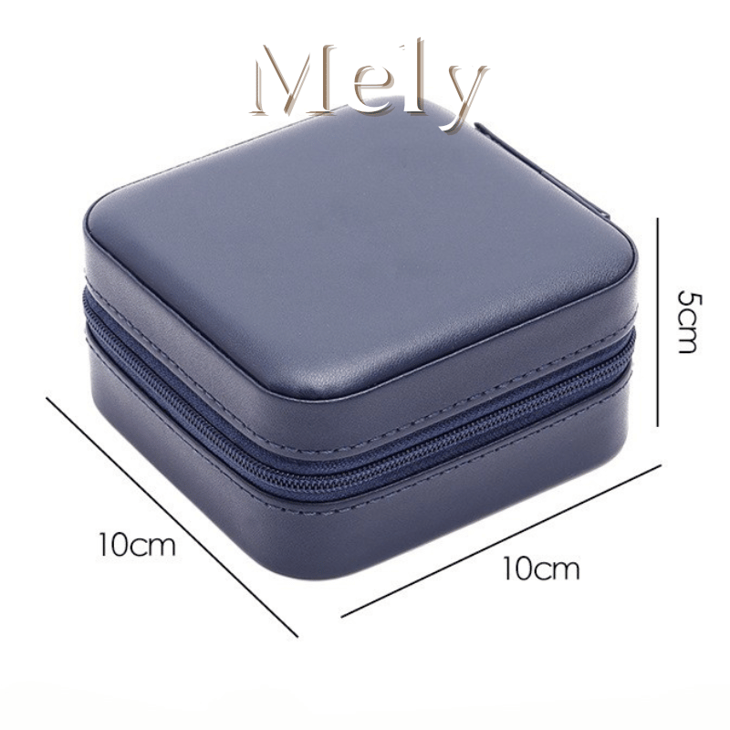 Hộp đựng trang sức phụ kiện du lịch hình vuông nhiều ngăn tiện dụng, hộp nữ trang bọc da sang trọng