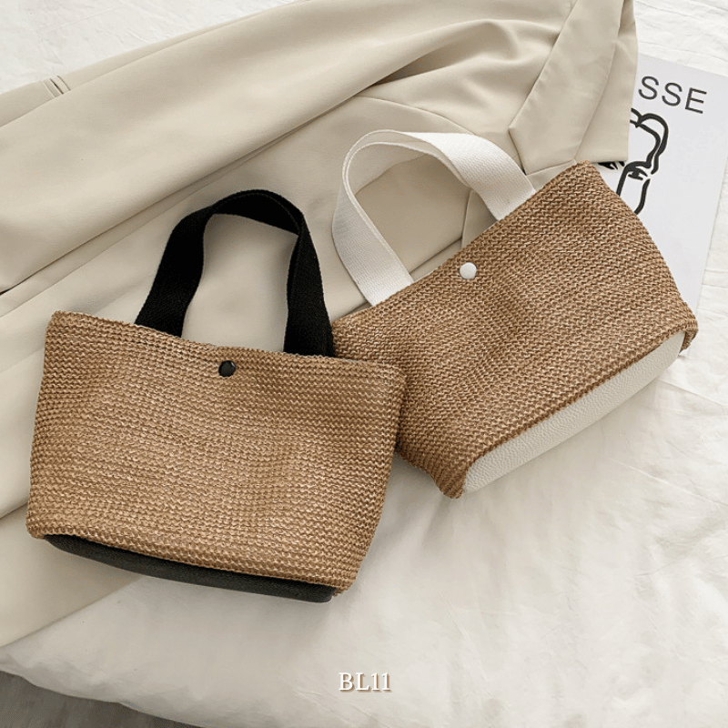 Túi tole cói may thủ công BL11