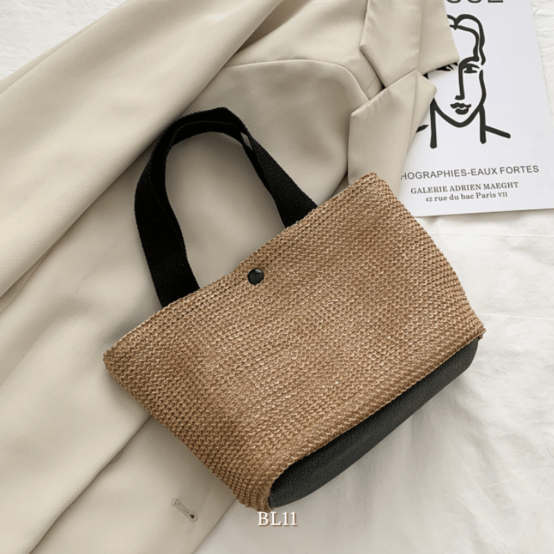 Túi tole cói may thủ công BL11
