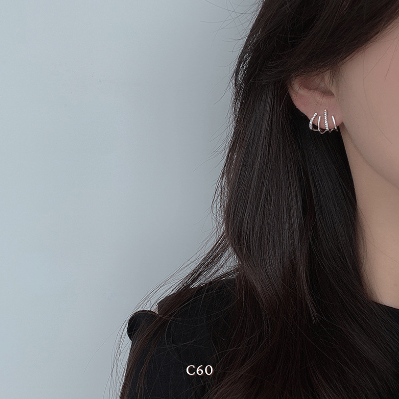 Bông tai nữ ôm vành tai đính đá thời trang cá tính C60