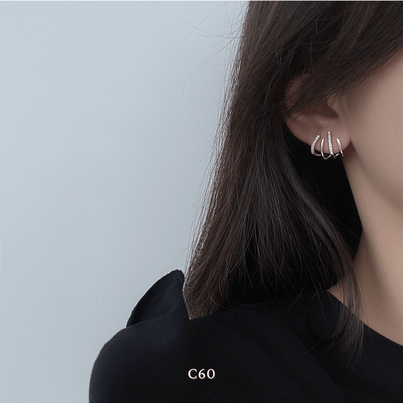 Bông tai nữ ôm vành tai đính đá thời trang cá tính C60