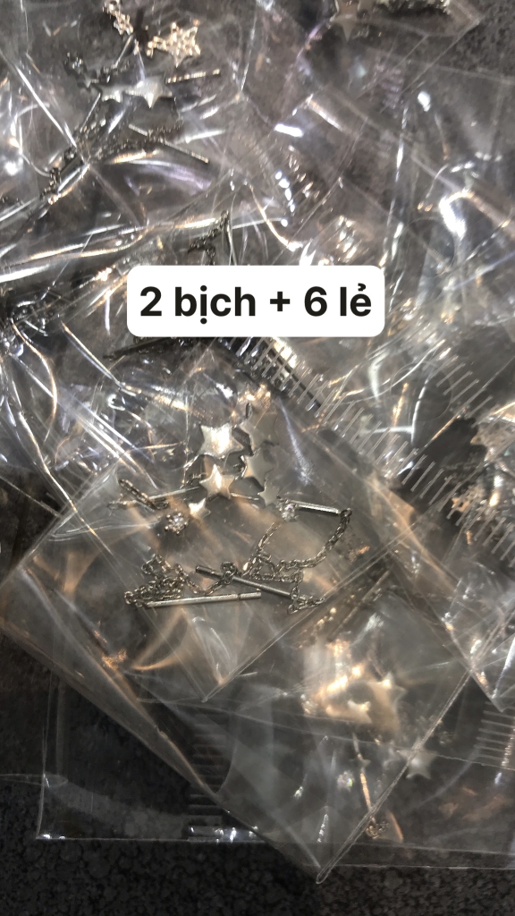 BÔNG TAI BẠC 4 NGÔI SAO B17