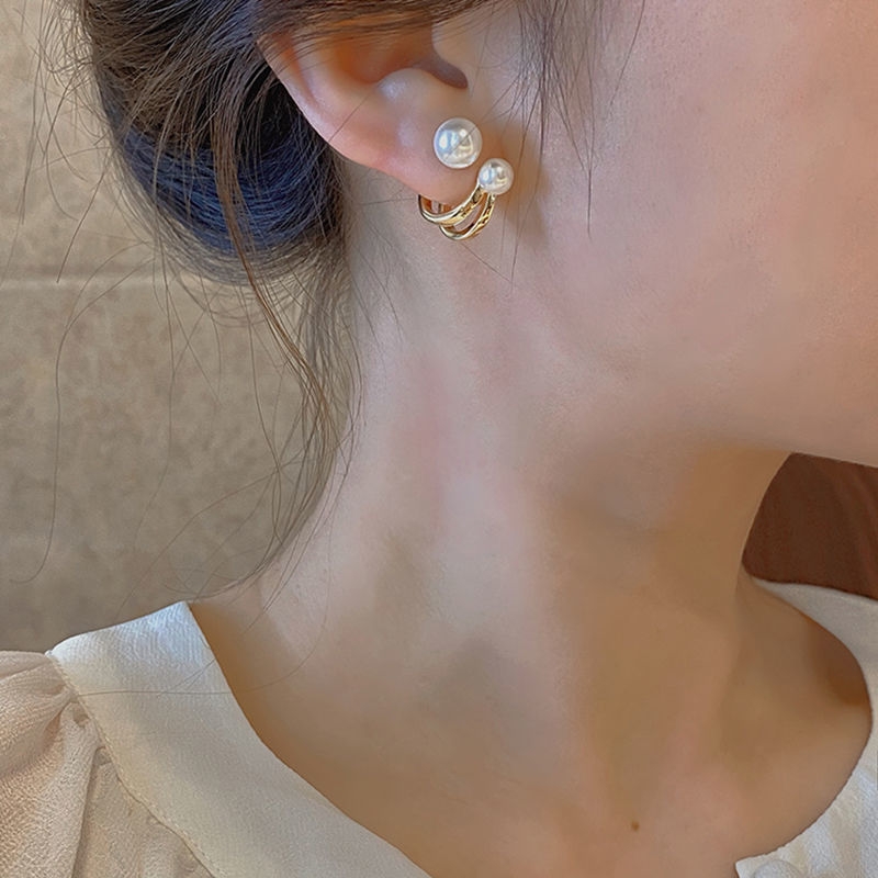 Bông tai ngọc trai lớn sang trọng hiện đại H89