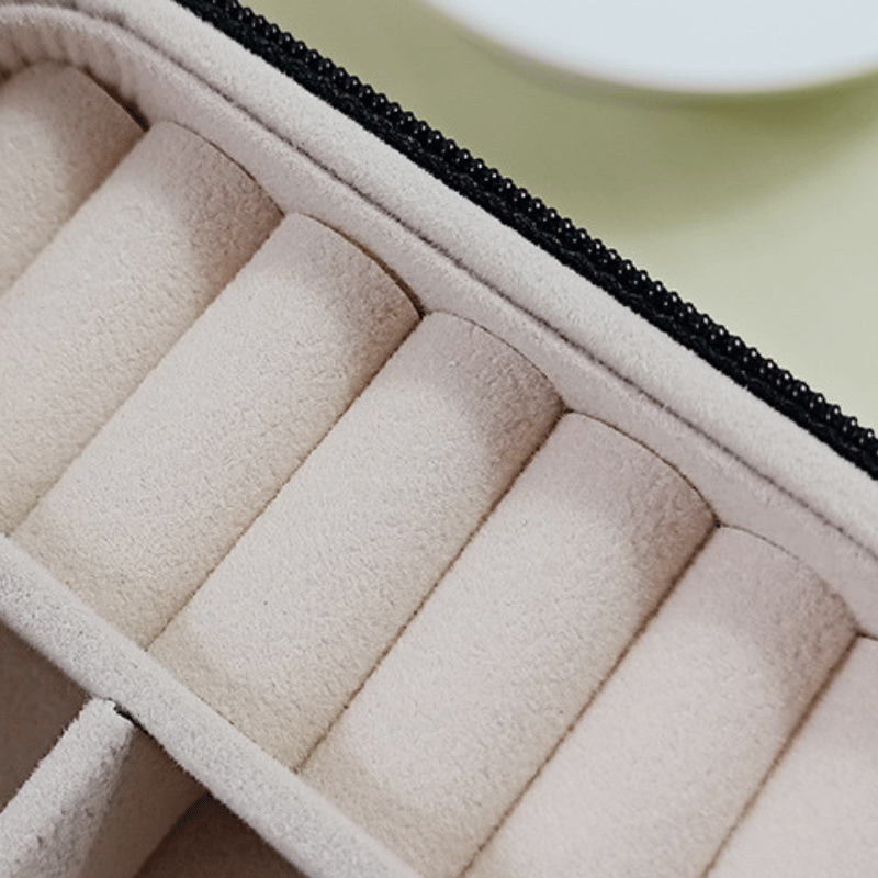 Hộp đựng trang sức phụ kiện du lịch hình vuông nhiều ngăn tiện dụng, hộp nữ trang bọc da sang trọng