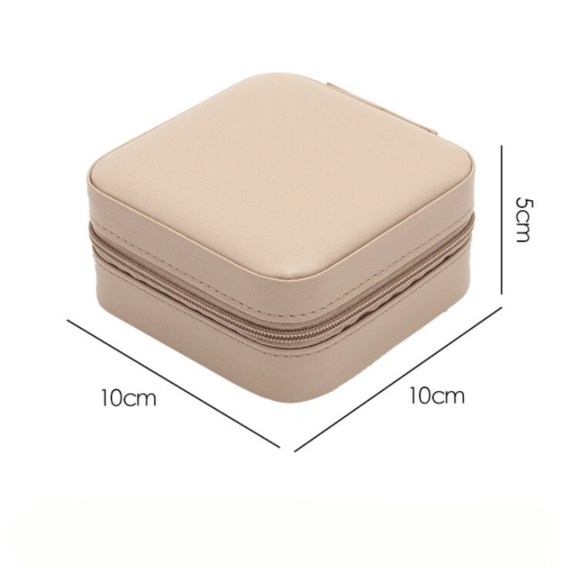 Hộp đựng trang sức phụ kiện du lịch hình vuông nhiều ngăn tiện dụng, hộp nữ trang bọc da sang trọng