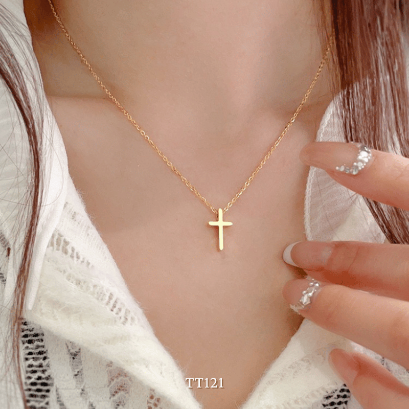 Dây chuyền Thép Titan không gỉ hình thánh giá TT121