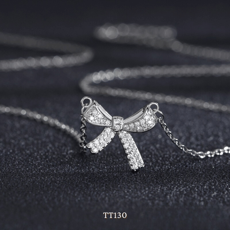 Dây chuyền, Vòng tay, Bông tai đính đá hình nơ TT130