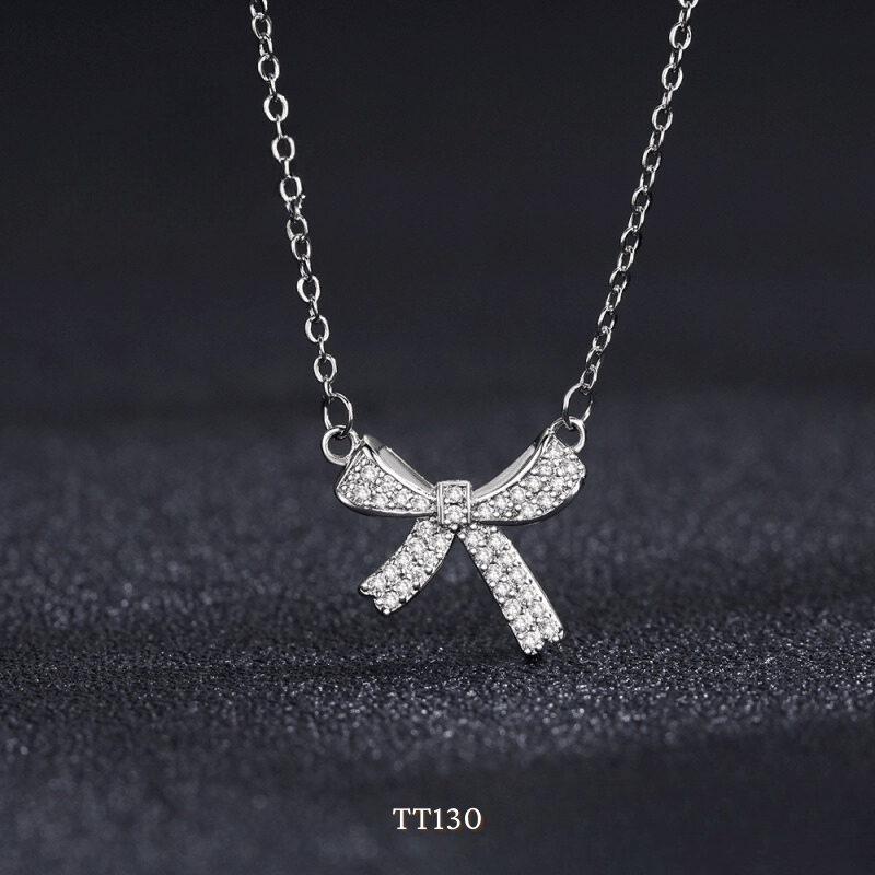 Dây chuyền, Vòng tay, Bông tai đính đá hình nơ TT130